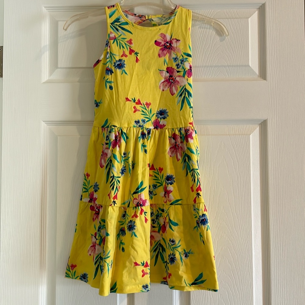 NWT, Rumi + Ryder, Girls, cotton tier tank dress, open back, back button